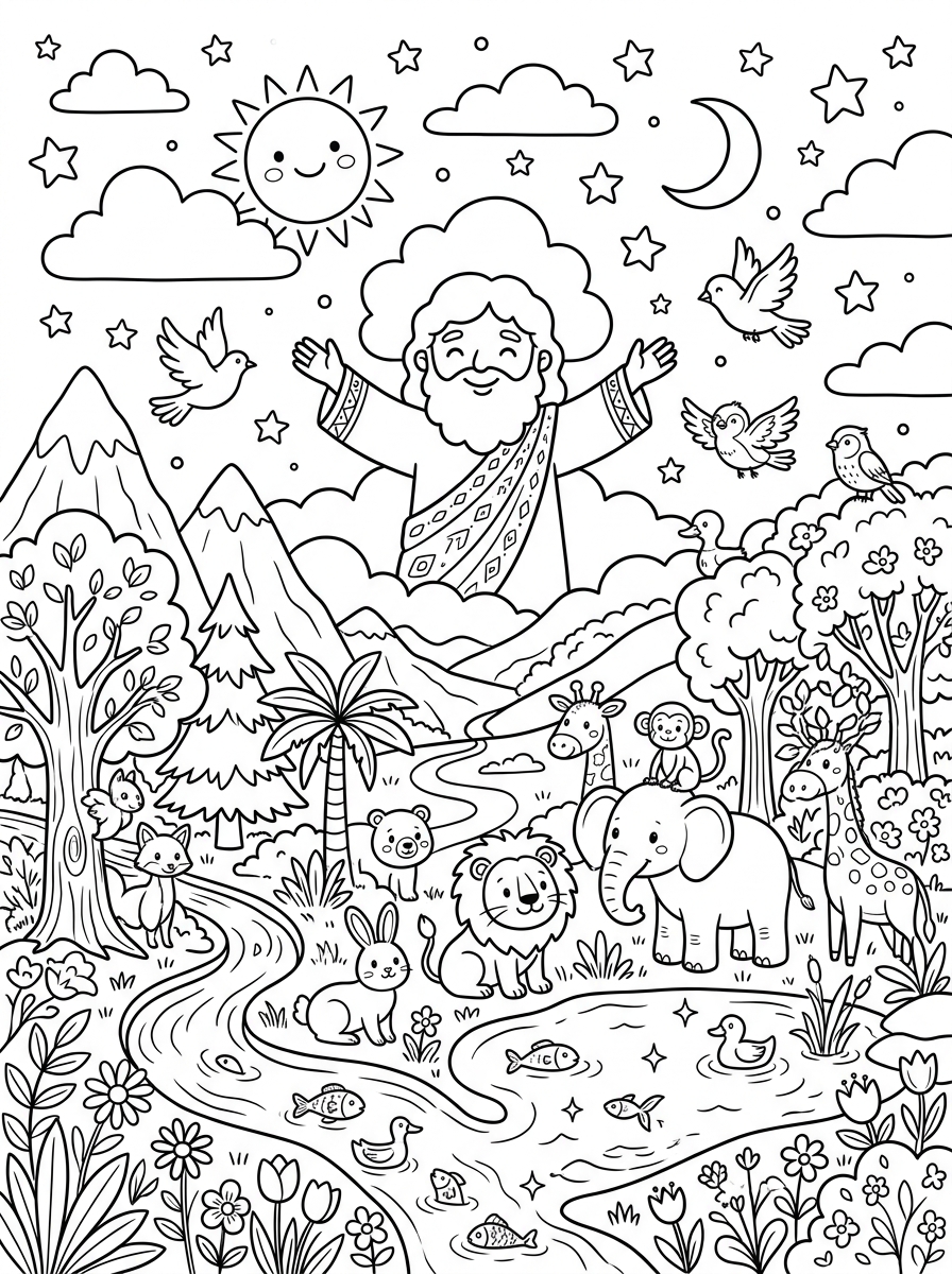 A Criação do Mundo para Colorir